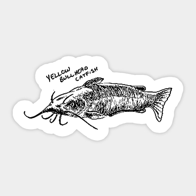 Yellow Bullhead Catfish Sticker by scdesigns